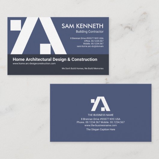 Stijlvolle bouwplaats voor A-Lijst bouwconstructie Visitekaartje (Voorkant / Achterkant)
