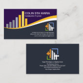 Stijlvolle bouwrebar — civiele ingenieur visitekaartje (Voorkant / Achterkant)