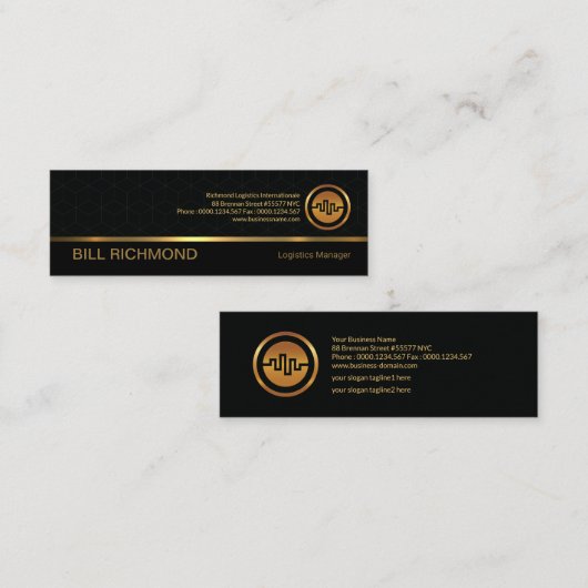 Stijlvolle box Design Warehousing Gold Line Logist Mini Visitekaartje (Voorkant / Achterkant)