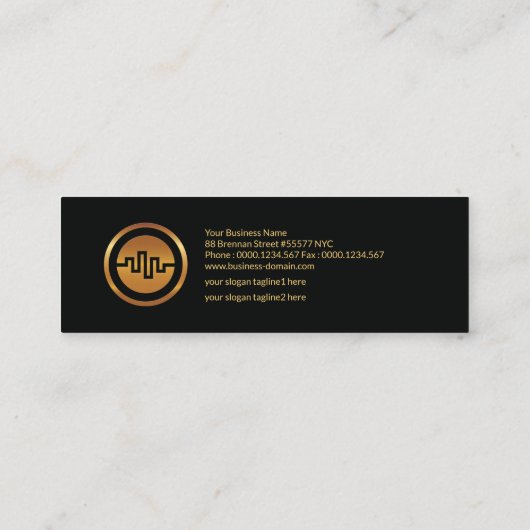 Stijlvolle box Design Warehousing Gold Line Logist Mini Visitekaartje (Achterkant)