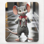 Stijlvolle Boy Muis met Suspenders Muismat (Voorkant)