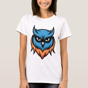 Stijlvolle boze uil grafische dames T-shirt