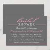 Stijlvolle Bridal Shower Invitations (roze) Kaart (Voorkant / Achterkant)