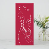 Stijlvolle Bride Deep Red Bridal Shower Kaart (Staand voorkant)