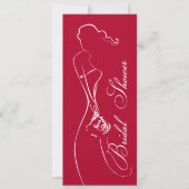 Stijlvolle Bride Deep Red Bridal Shower Kaart (Voorkant)