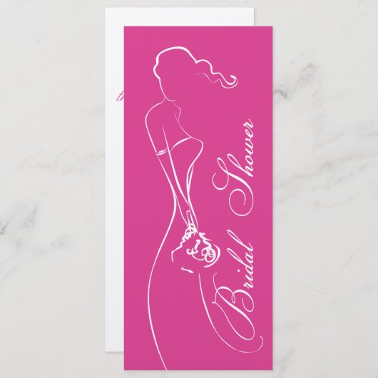 Stijlvolle bride Fuschia Bridal Shower Kaart (Voorkant / Achterkant)