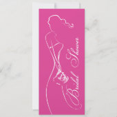 Stijlvolle bride Fuschia Bridal Shower Kaart (Voorkant)