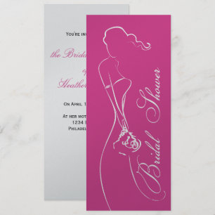 Stijlvolle bride Fuschia Bridal Shower Kaart