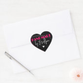 Stijlvolle Bright Pink Handmade met Love Heart Hart Sticker (Envelop)