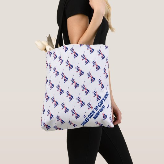 Stijlvolle Britse UNION JACK FLAG Scripts Bijbelve Tote Bag (Dichtbij)