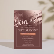 Stijlvolle bronzen corporate speciale event uitnod