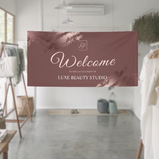 Stijlvolle bronzen verwelkoming op het lanceerfees spandoek