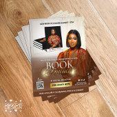 Stijlvolle Brown & Gold Auteur Boek Lancering Flyer