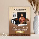 Stijlvolle Brown & Gold Auteur Boek Lancering Flyer