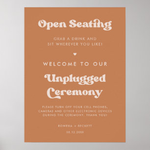 Stijlvolle Brown Open zitplaats Unplugged ceremoni Poster