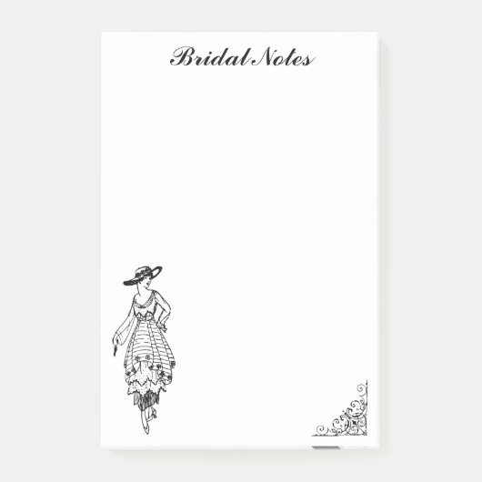 Stijlvolle bruid bruiloft Mode jurk bruids notitie Post-it® Notes (Voorkant)