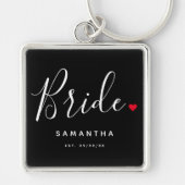 Stijlvolle bruid bruiloft sleutelhanger (Voorkant)