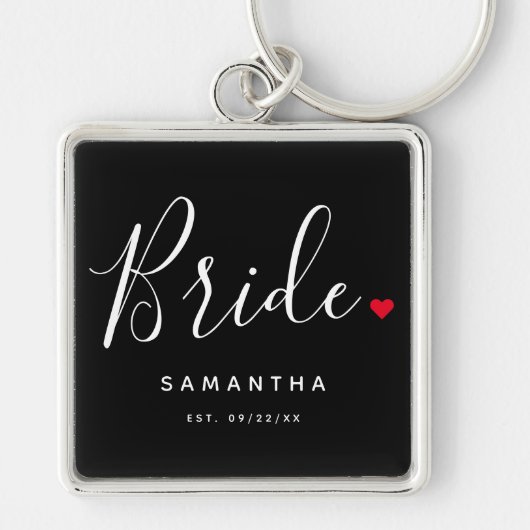 Stijlvolle bruid bruiloft sleutelhanger (Voorkant)