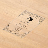 Stijlvolle bruid en bruidegom bloemenbruiloft acryl uitnodigingen (Laagn)