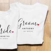 Stijlvolle bruidegom bruiloft t-shirt