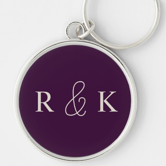 Stijlvolle bruidsparen monogrammed sleutelhanger (Voorkant)