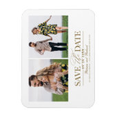 Stijlvolle bruiloft Bewaar de datum 2 foto's Magneet (Verticaal)