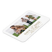 Stijlvolle bruiloft Bewaar de datum 2 foto's Magneet (Linkerzijde)