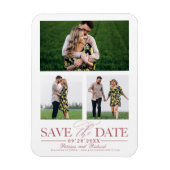 Stijlvolle bruiloft Bewaar de datum Meerdere foto' Magneet (Verticaal)