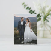 Stijlvolle bruiloft Foto bedankt Briefkaart (Staand voorkant)