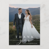 Stijlvolle bruiloft Foto bedankt Briefkaart (Voorkant)