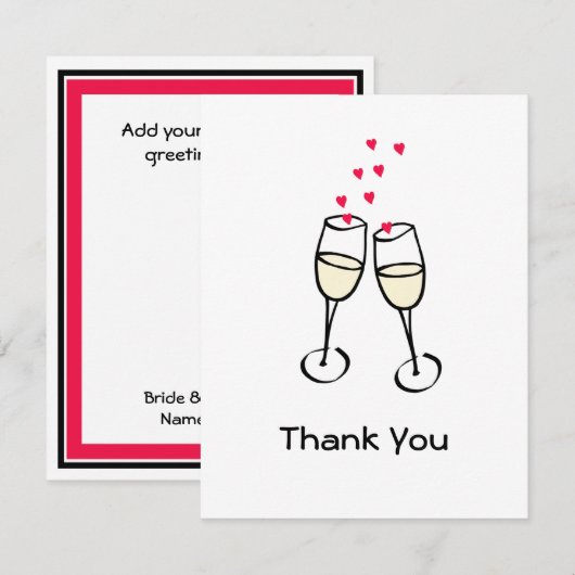 Stijlvolle bruiloft Hartelijk dank Bedankkaart (Voorkant / Achterkant)