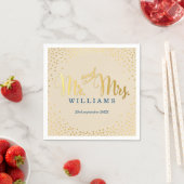 STIJLVOLLE BRUILOFT mini confetti goud marine ivoo Servetten (Insitu)