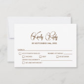 Stijlvolle bruiloft RSVP met menu-opties (Voorkant)