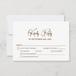 Stijlvolle bruiloft RSVP met menu-opties