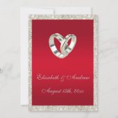 Stijlvolle bruiloft, Ruby Red en Glitter Wedding Kaart (Voorkant)