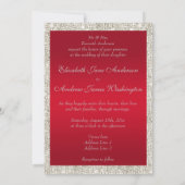 Stijlvolle bruiloft, Ruby Red en Glitter Wedding Kaart (Achterkant)