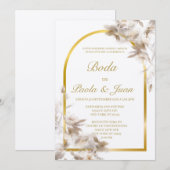 Stijlvolle bruiloft uitnodigen in het Spaans Kaart (Voorkant / Achterkant)