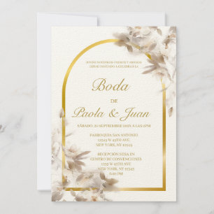 Stijlvolle bruiloft uitnodigen in het Spaans Kaart