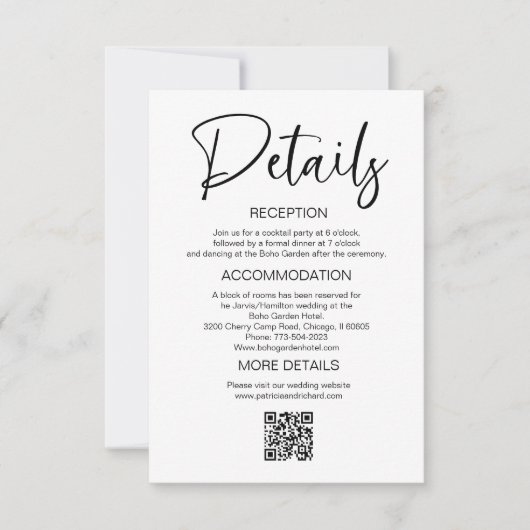 Stijlvolle bruiloft uitnodiging details behuizing (Voorkant)