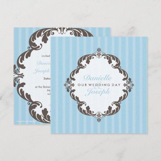 STIJLVOLLE BRUILOFT UITNODIGINGEN:: flourish delux Kaart (Voorkant / Achterkant)