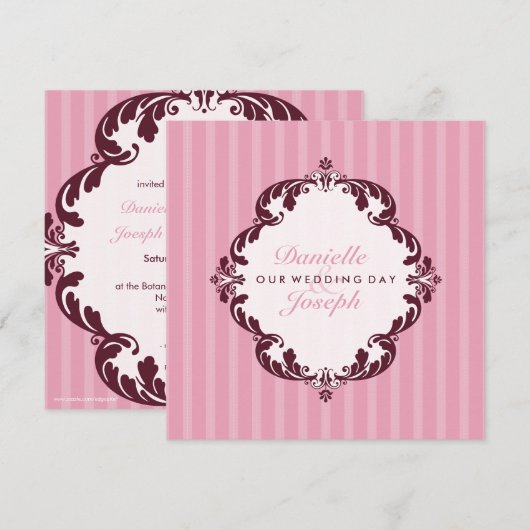 STIJLVOLLE BRUILOFT UITNODIGINGEN:: flourish delux Kaart (Voorkant / Achterkant)