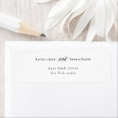 Stijlvolle bruiloft zwart wit retour adreslabel etiket (Insitu)