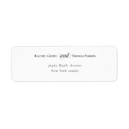 Stijlvolle bruiloft zwart wit retour adreslabel etiket