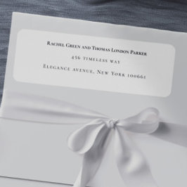 Stijlvolle bruiloft zwart wit retouradres etiket