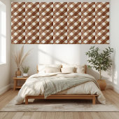 Stijlvolle bruin en wit geblokte houtnerf Tegel Tegeltje