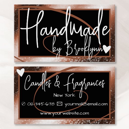 Stijlvolle Bruin Goud Lijsten Hart Handgemaakt op  Visitekaartje