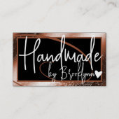 Stijlvolle Bruin Goud Lijsten Hart Handgemaakt op  Visitekaartje (Voorkant)