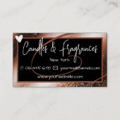 Stijlvolle Bruin Goud Lijsten Hart Handgemaakt op  Visitekaartje (Achterkant)