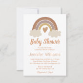 Stijlvolle bruin schattig regenboog hart baby show kaart (Voorkant)