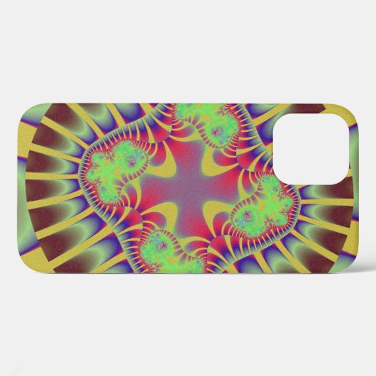 Stijlvolle bruine en gele regenboogfractal Case-Mate iPhone case (Achterkant (horizontaal))